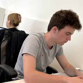 students studying